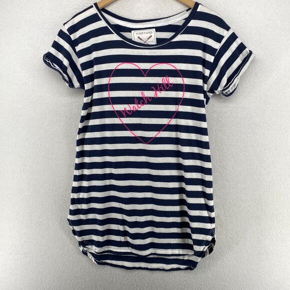VINEYARD CREW Tunic Womens M WATCH HILL Rhode Island Striped Dress Cotton Blue - Picture 1 of 12
